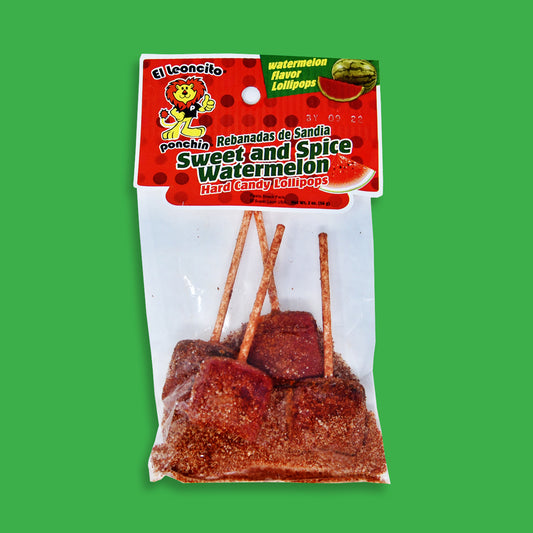 El Super Leon Chili Watermelon Lollipops