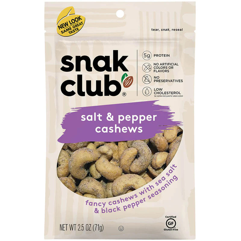 Snack Club Premium Size Salt and Pepper Cashews