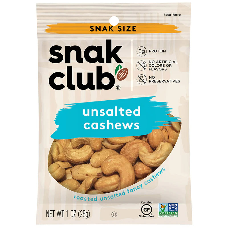 Snack Club Snack Size Unsalted Cashews